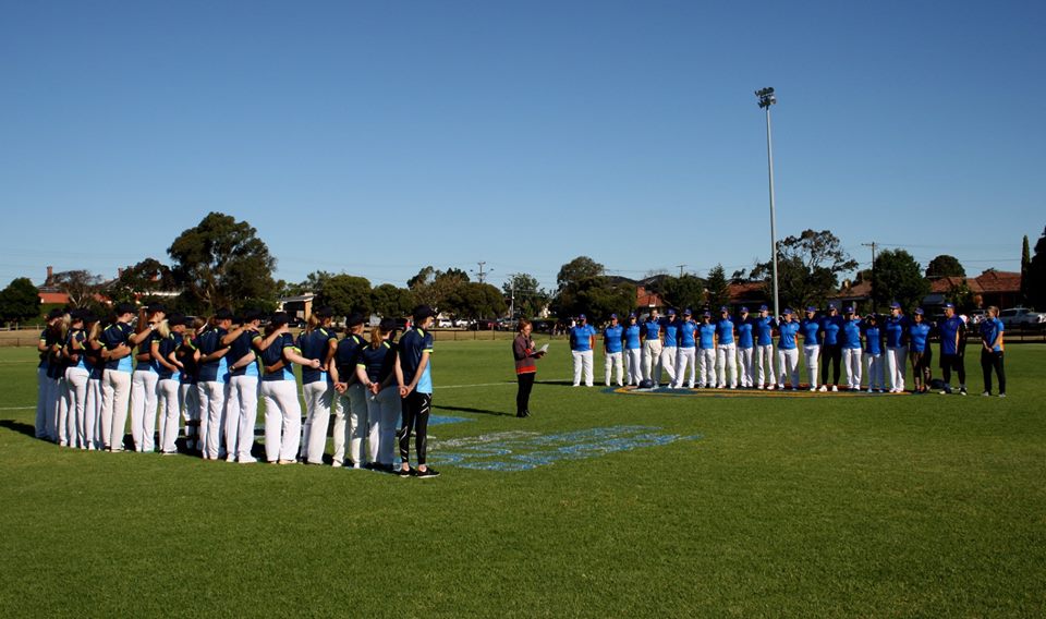 Both teams gathered for prematch ceremony